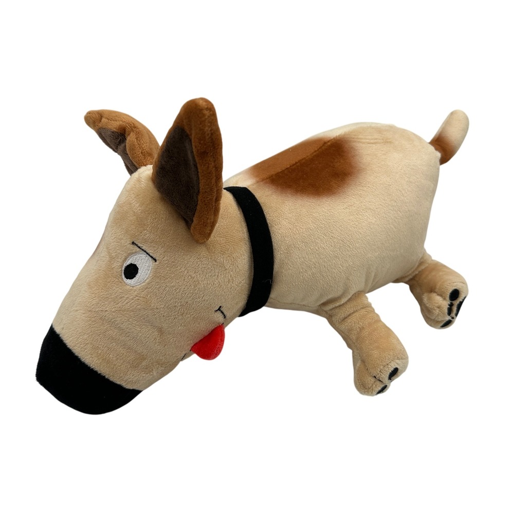 MerryMakers Plush Dog with Black Collar & Brown Spot Stuffed Animal‎ Toy Kids